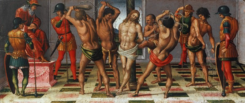 Deposition from the Cross, predella – The Flagellation, Luca Signorelli