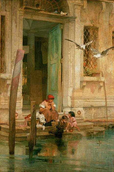 By the Canal, Venice, Marcus Stone