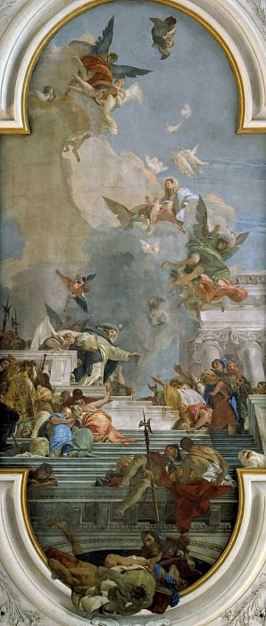 Saint Dominic receives the rosary from the Madonna, Giovanni Battista Tiepolo