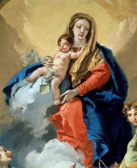 Virgin with child, St. Catherine and archangel Michael, detail, Giovanni Battista Tiepolo