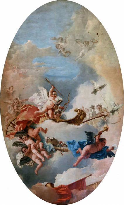 The chariot pulled by love doves, Giovanni Battista Tiepolo