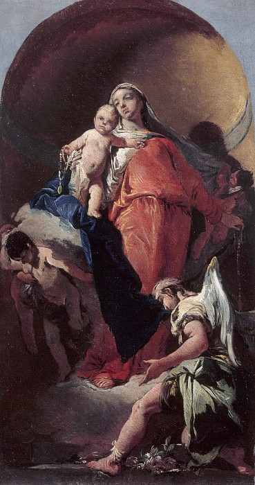 Мадонна с Младенцем и ангел, Джованни Баттиста Тьеполо