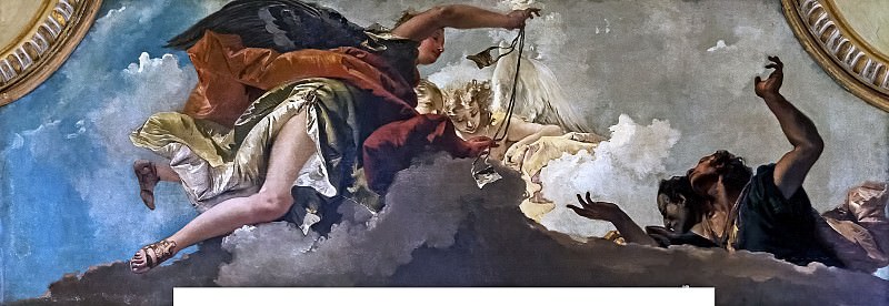 The angel dressed in red wears the scapular for the faithful, Giovanni Battista Tiepolo