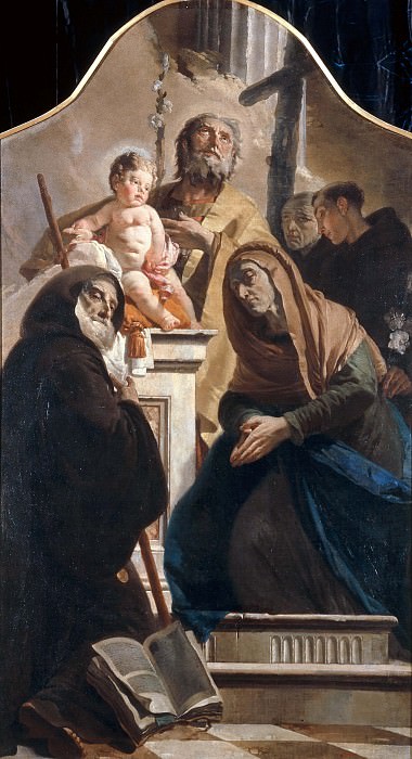 Saint Joseph with the boy Jesus and Saints