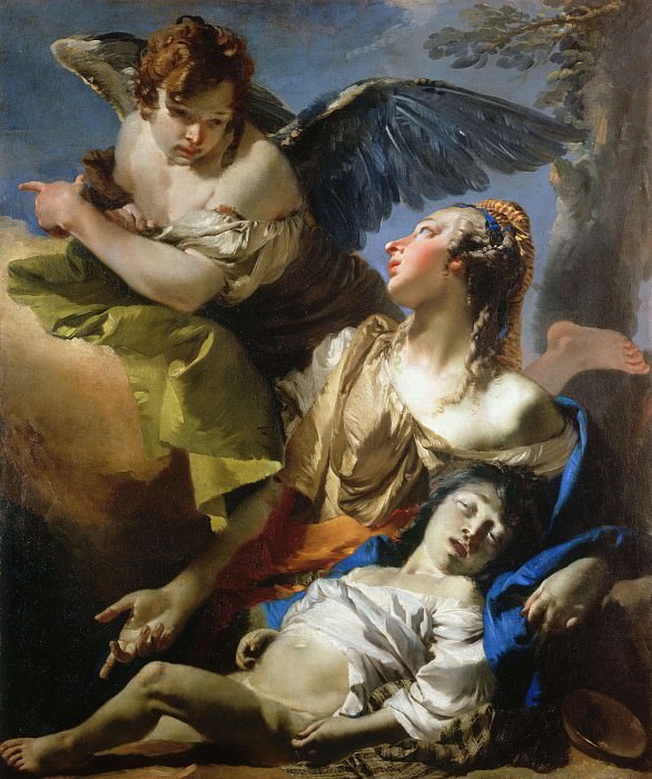 The Angel Succouring Hagar, Giovanni Battista Tiepolo