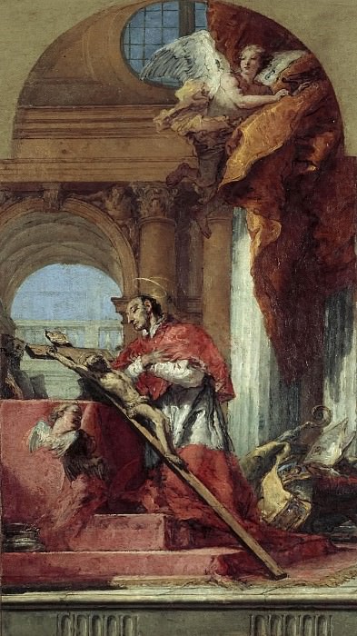 Saint Charles Borromeo meditating on the Crucifix, Giovanni Battista Tiepolo