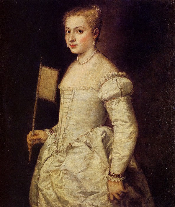 Woman in white, Titian (Tiziano Vecellio)