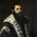 El hombre del cuello de armiños , Titian (Tiziano Vecellio)