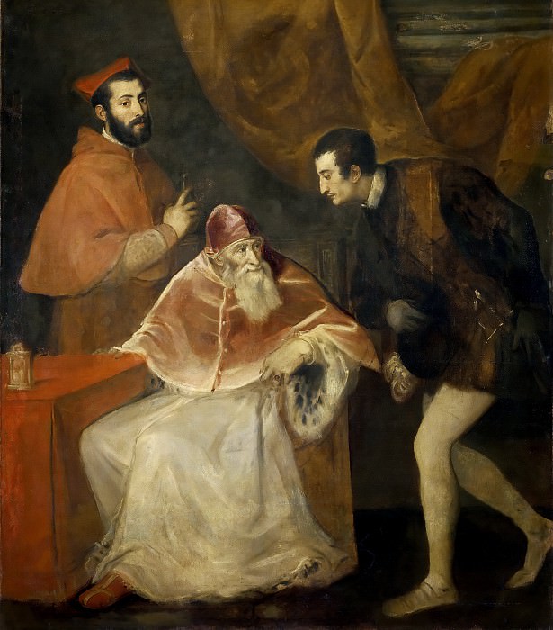 Папа Павел III с племянниками, Тициан (Тициано Вечеллио)