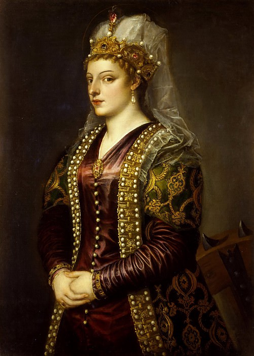 Caterina Cornaro as Saint Catherine of Alexandria, Titian (Tiziano Vecellio)