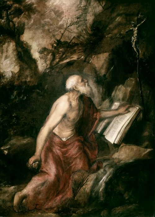 Saint Jerome in Penitence, Titian (Tiziano Vecellio)