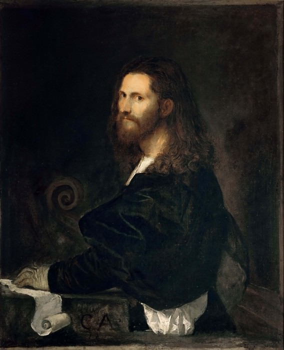 Portrait of a Violinist , Titian (Tiziano Vecellio)