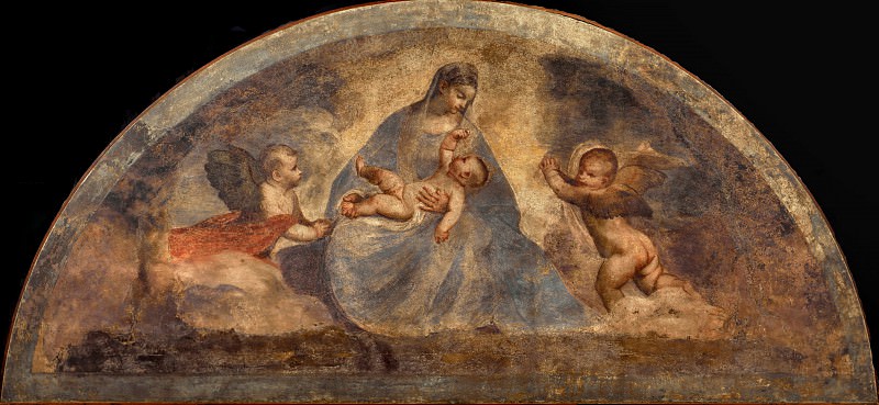 Virgin and Child with two Angels, Titian (Tiziano Vecellio)