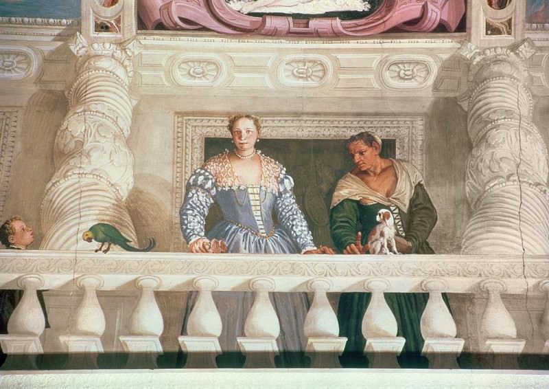 Villa Barbaro. Lady and Nurse on the Balcony, Veronese (Paolo Cagliari)