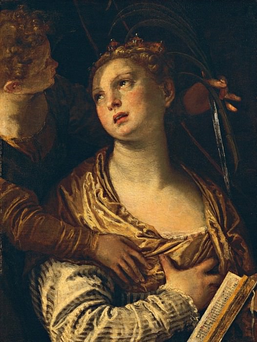 Saint Catherine with an angel , Veronese (Paolo Cagliari)