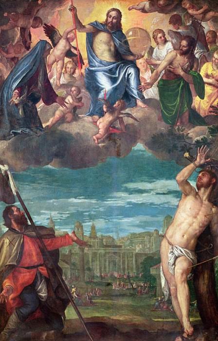 Христос, убивающий чуму с молитвами Богородицы, святого Рокко и святого Себастьяна, Веронезе (Паоло Кальяри)