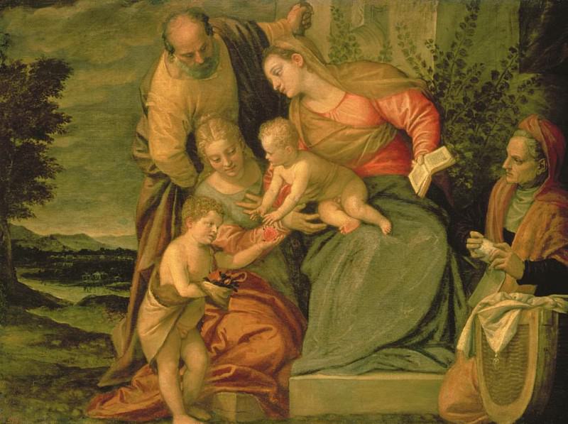 Святое Семейство со святыми Елизаветой и Иоанном Крестителем, Веронезе (Паоло Кальяри)