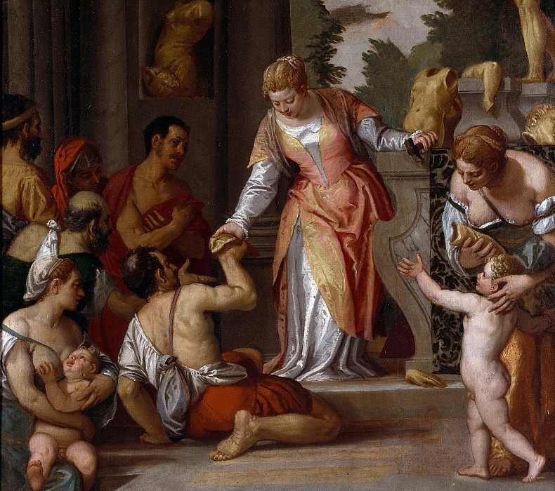 Santa Cristina distributes the fragments of the idols to the poor, Veronese (Paolo Cagliari)