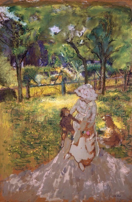 Mother and child in the garden 