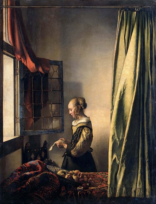 Девушка, читающая письмо у открытого окна