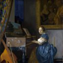 A Young Woman seated at a Virginal, Johannes Vermeer