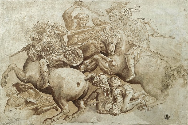 The Battle of Anghiari, detail, Leonardo da Vinci