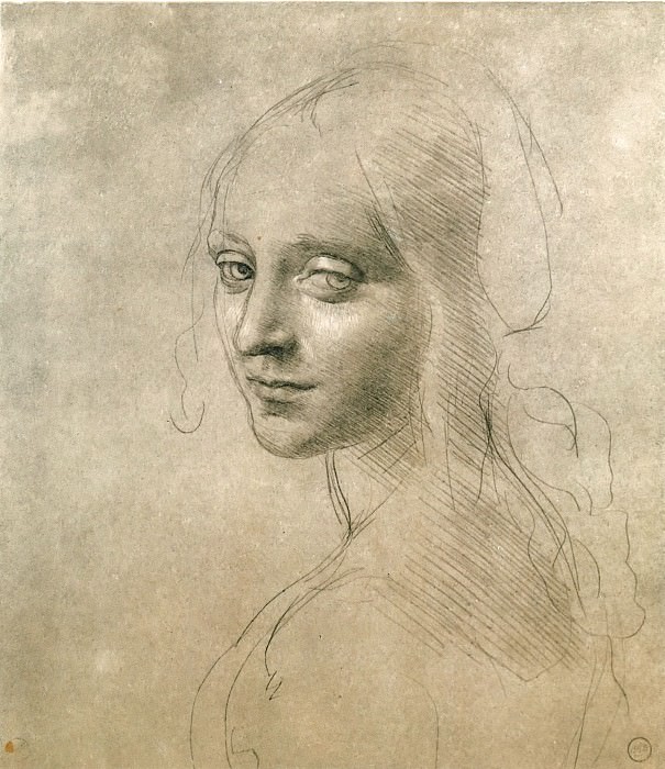 Face of the Angel for the Virgin of the Rocks, Leonardo da Vinci