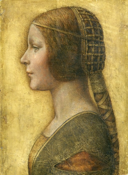 «Прекрасная принцесса», Портрет девушки в профиль, Леонардо да Винчи