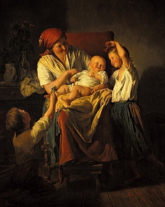 Mother’s happiness, Ferdinand Georg Waldmüller