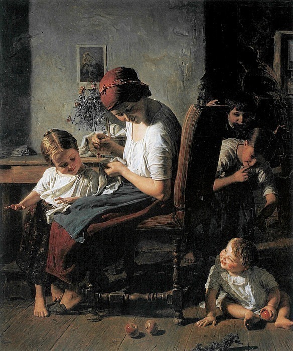 Mother with children, Ferdinand Georg Waldmüller