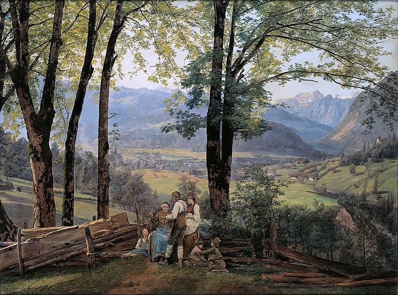 Вид на Ишль из Софиенплац, Фердинанд Георг Вальдмюллер