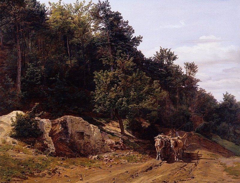 Waldweg mit Ochsengespann, Ferdinand Georg Waldmüller