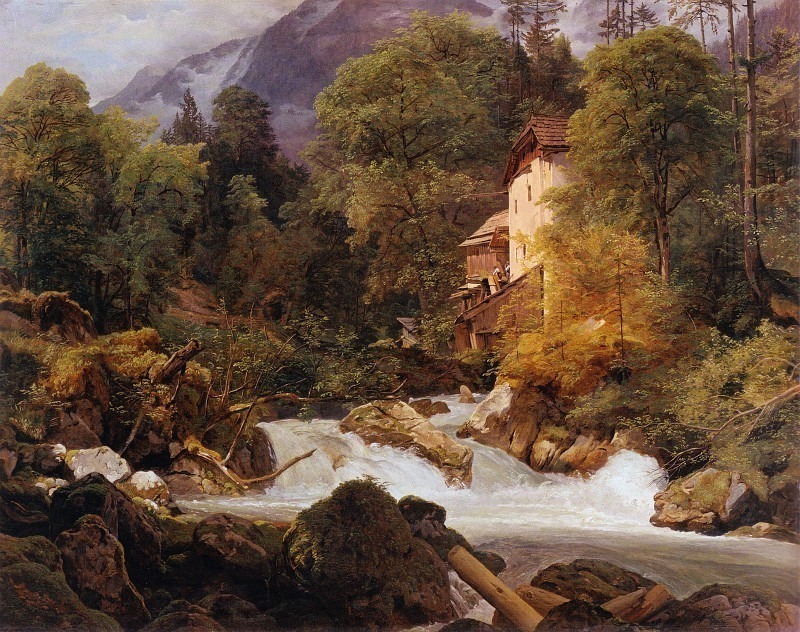 Mill at the outflow of the Königsee, Ferdinand Georg Waldmüller