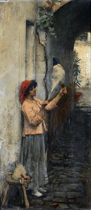 A NEAPOLITAN FLAX SPINNER, John William Waterhouse