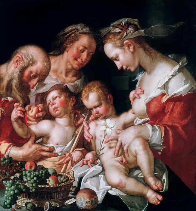 The holy family with John, Joachim Wtewael