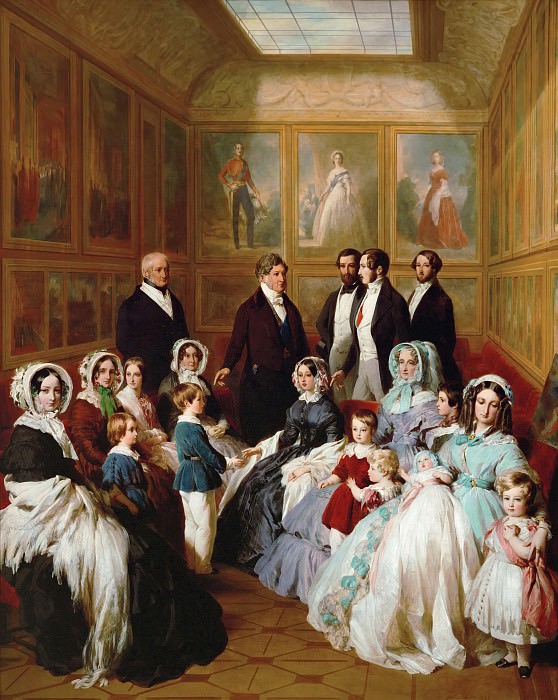 Queen Victoria and Prince Consort Albert as guests of King Louis Philippe of France, in Chateau d’Eu, 1845, Franz Xavier Winterhalter