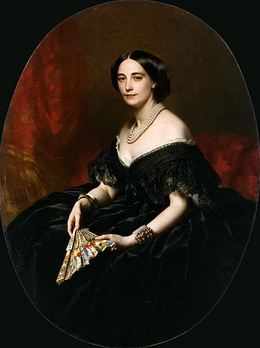 Portrait of A Lady with a fan, Franz Xavier Winterhalter