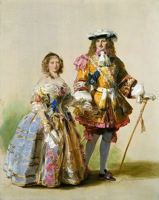 Королева Виктория и принц Альберт в костюмах времен Карла II , Франц Ксавьер Винтерхальтер