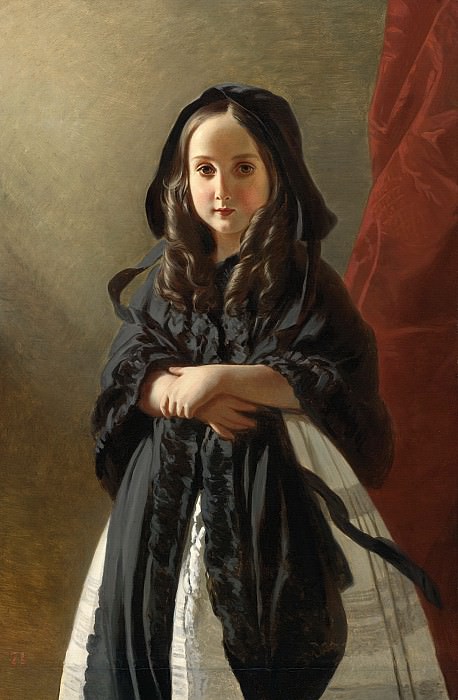 PORTRAIT OF CHARLOTTE OF BELGIUM, DAUGHTER OF KING LEOPOLD, Franz Xavier Winterhalter