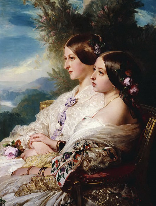 The cousins: Queen Victoria and Victoire, Duchesse de Nemours, Franz Xavier Winterhalter
