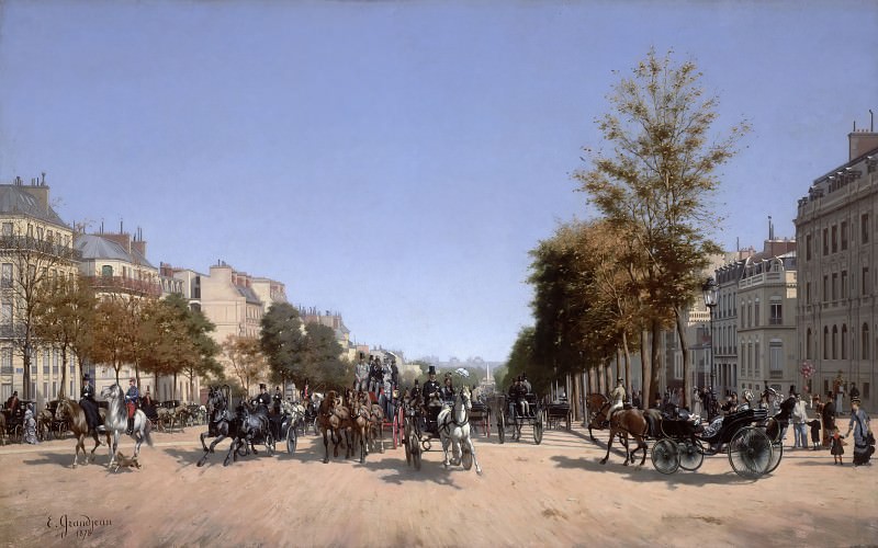 Edmond-Georges Grandjean – View of the Champs-Élysées from the Place de l’Étoile in Paris, Hermitage ~ part 14 (Hi Resolution images)