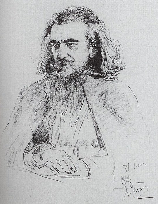 Portrait of Vladimir Sergeyevich Solovyov, Ilya Repin