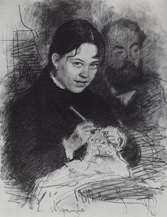 Portrait EL Prahovo and artist R. S. Levitsky, Ilya Repin