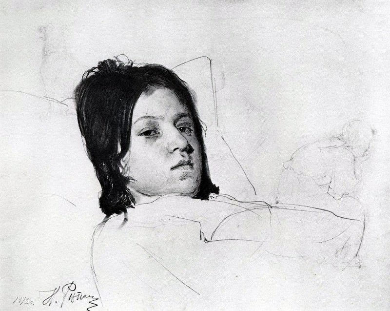 Womans Head , Ilya Repin