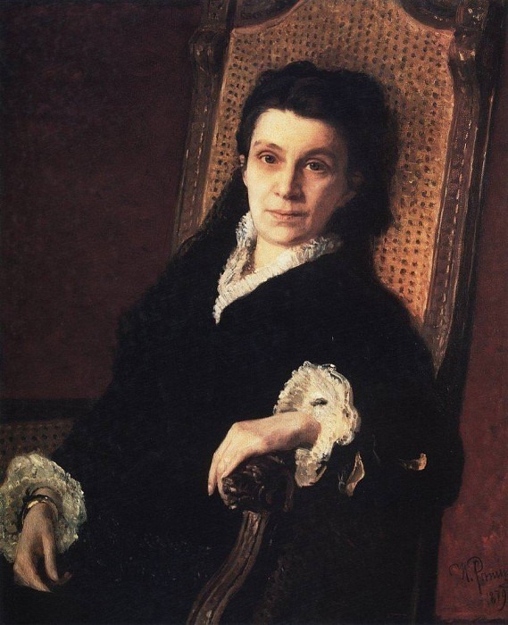 Portrait of a public figure Poliksena Stepanovna Stasova , wife of D. Stasov, Ilya Repin