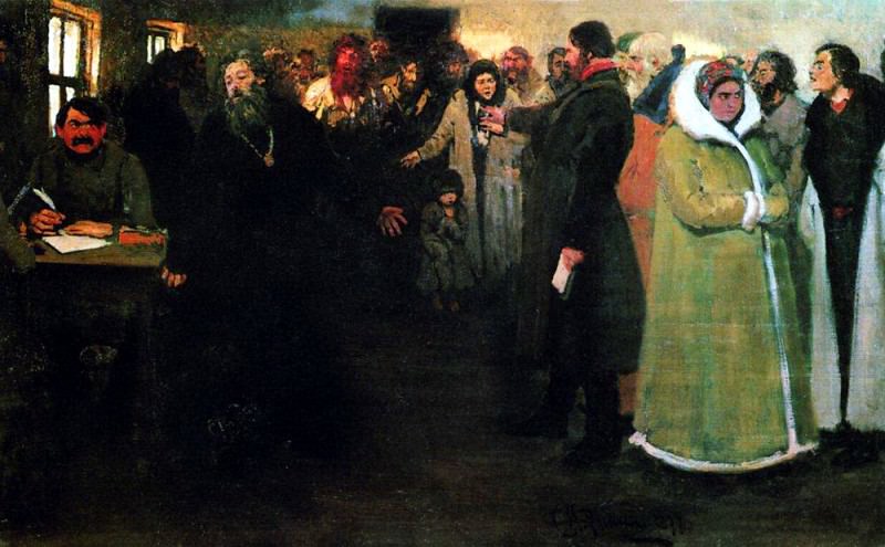 In the district office, Ilya Repin