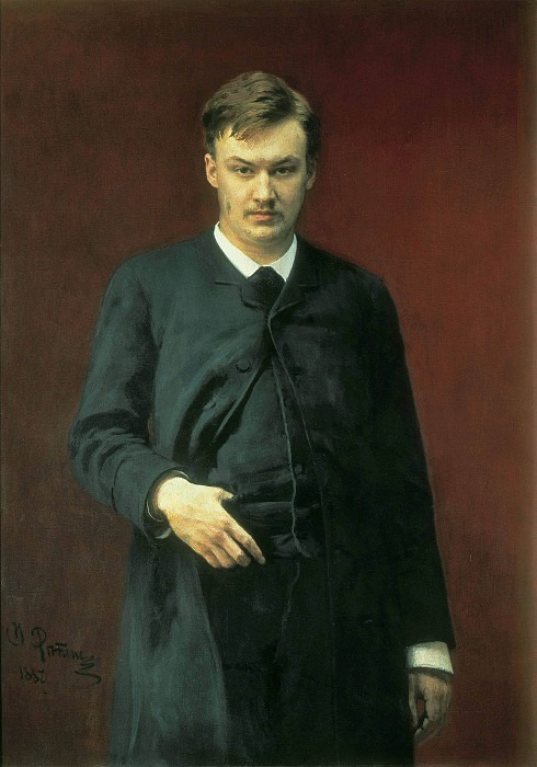 Portrait of the composer Alexander Glazunov , Ilya Repin