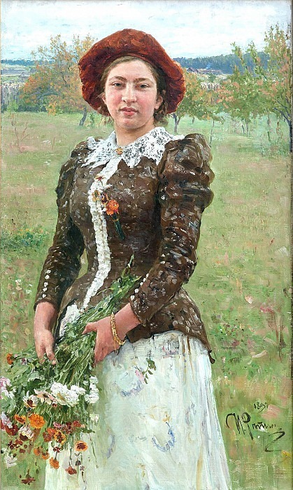 Autumn bouquet. Portrait of Vera Ilyinichna Repina, the artist’s daughter, Ilya Repin