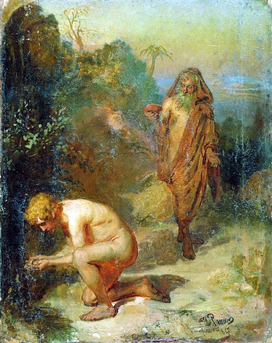 Diogenes and the boy, Ilya Repin