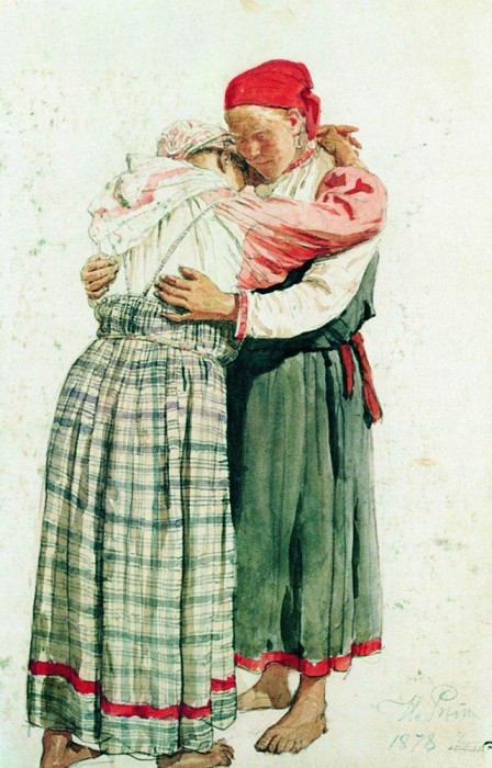 Two female figures , Ilya Repin